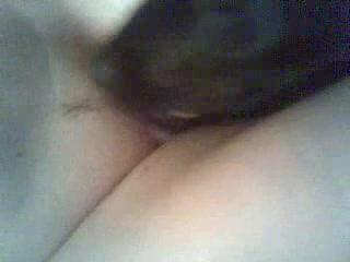 Horny girl masturbating with her dog